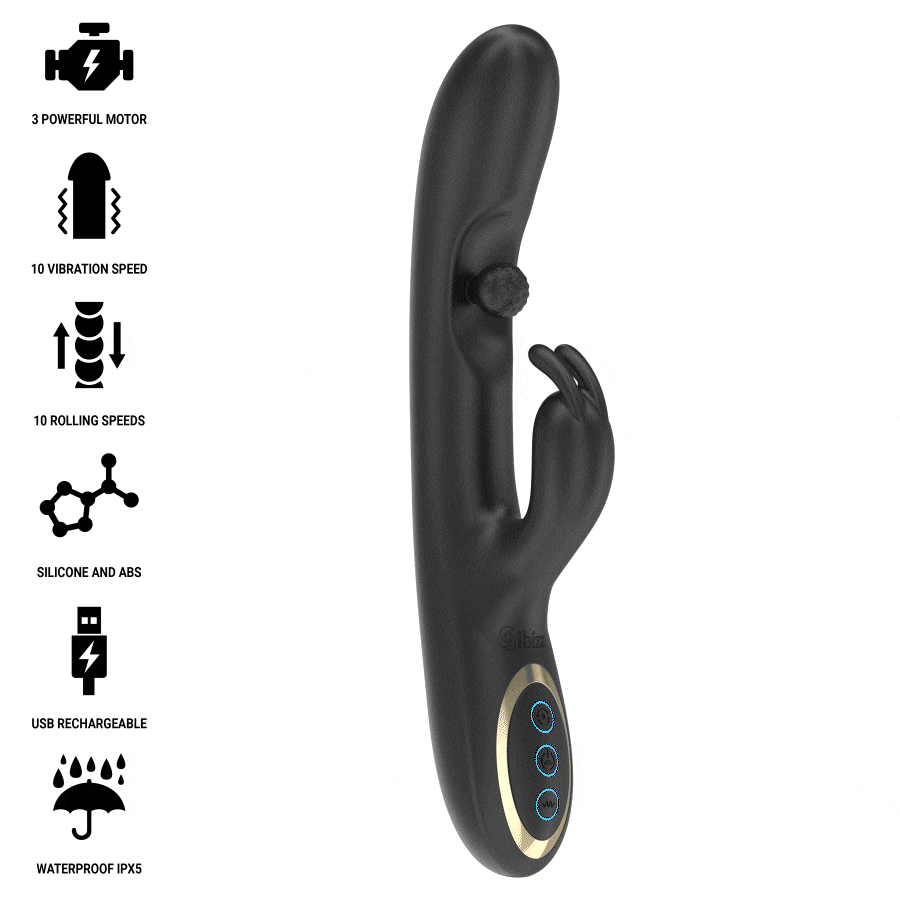   Ibiza – Rolling Ball Rabbit klitoriszágas vibrátor G-pont stimuláló forgógolyóval